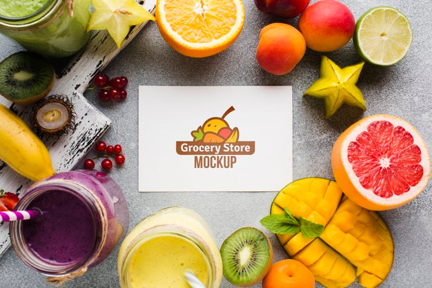 Juice And Smoothie Concept Mock-Up Psd