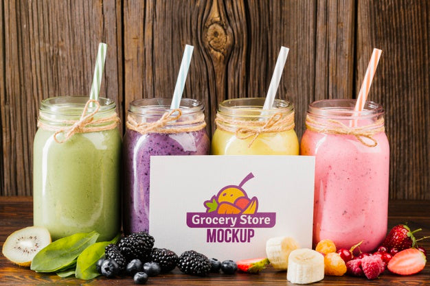 Juice And Smoothie Concept Mock-Up Psd