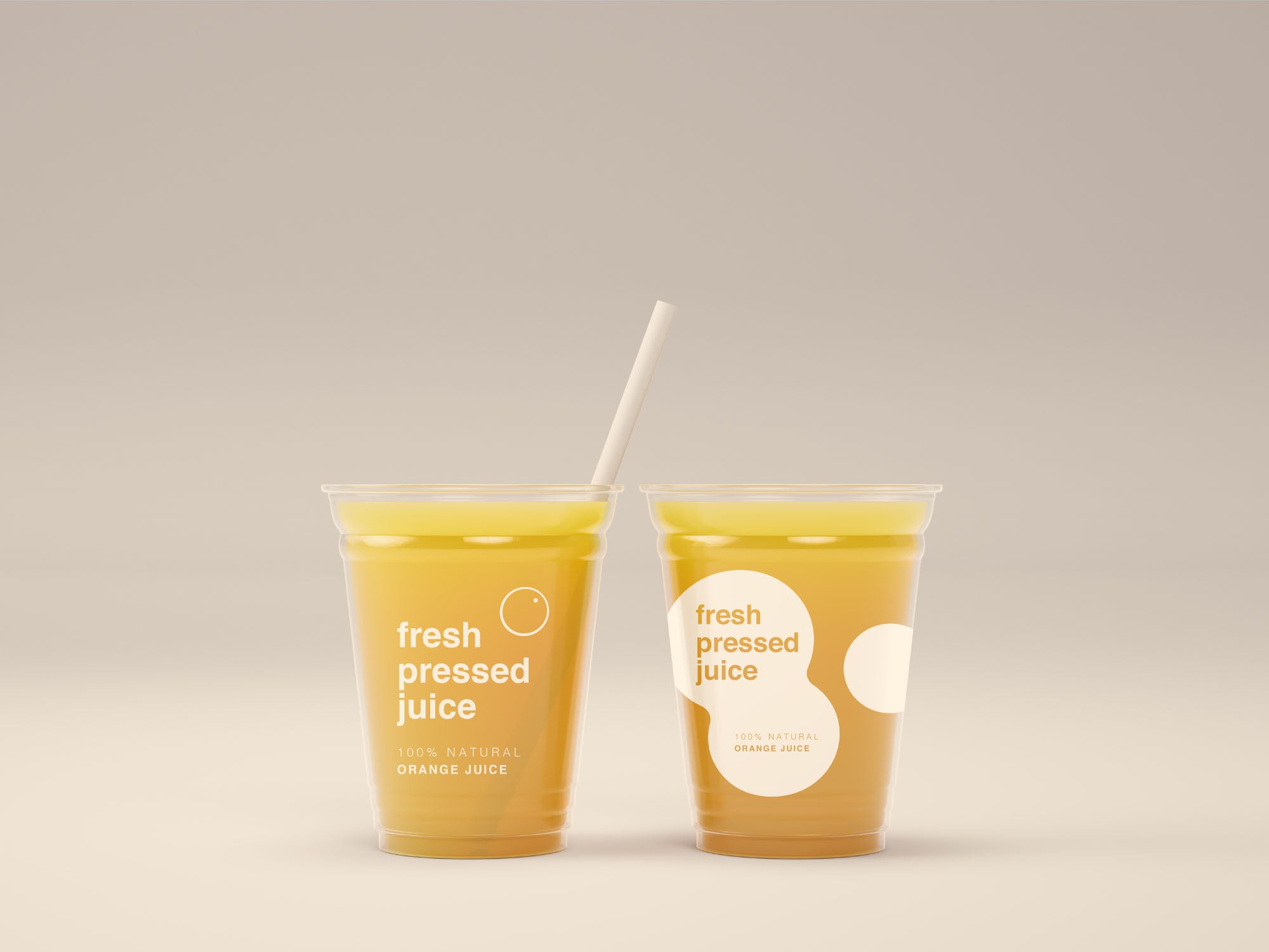 Juice Cups Mockup Psd
