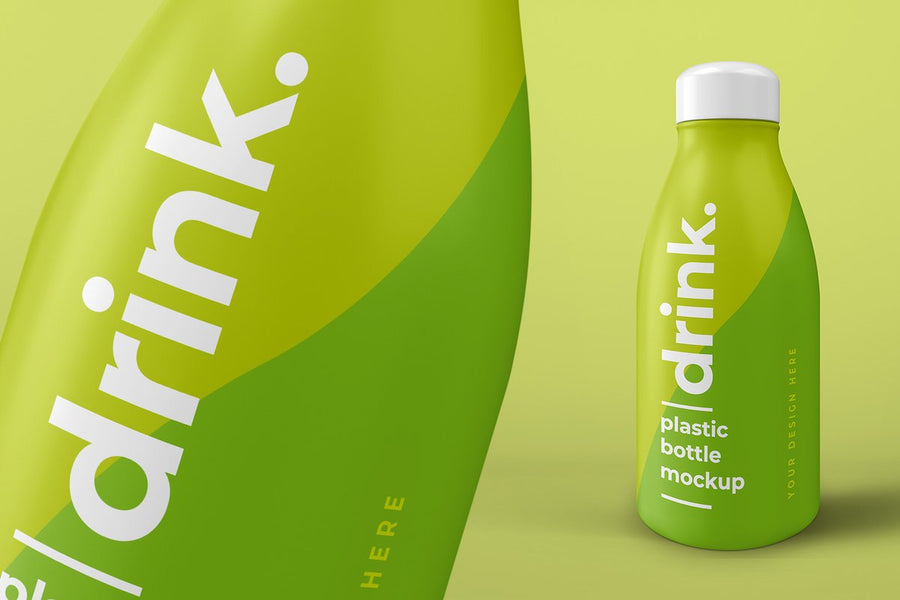 Juice Drink Plastic Bottle Mockup