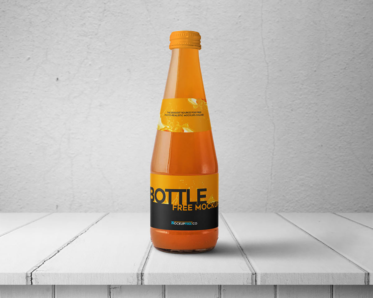 Juice Glass Bottle Psd Mockups