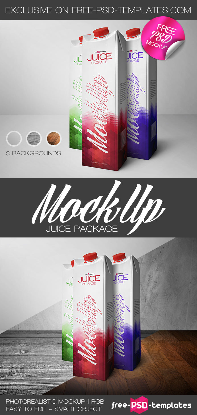 Juice Package Mock-Up In Psd
