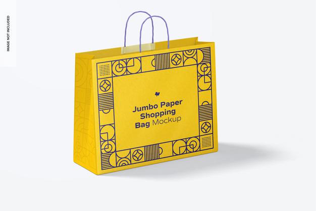 Jumbo Paper Shopping Bag Mockup Psd