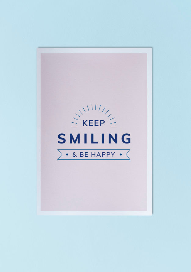 Keep Smiling And Be Happy Poster Mockup Psd