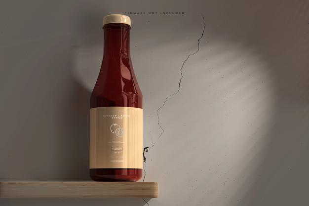 Ketchup Or Sauce Bottle Mockup Psd