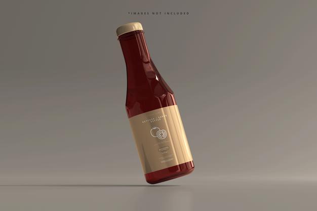 Ketchup Or Sauce Bottle Mockup Psd