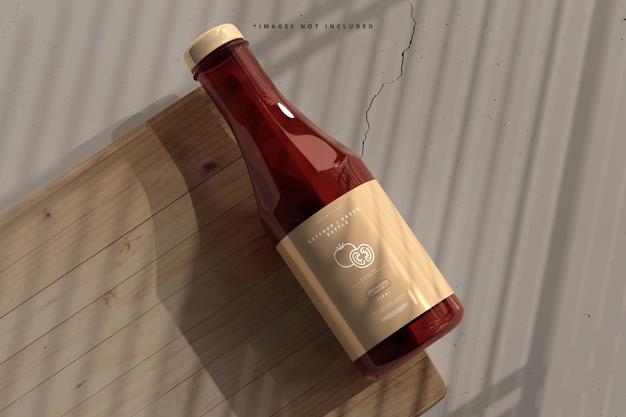 Ketchup Or Sauce Bottle Mockup Psd