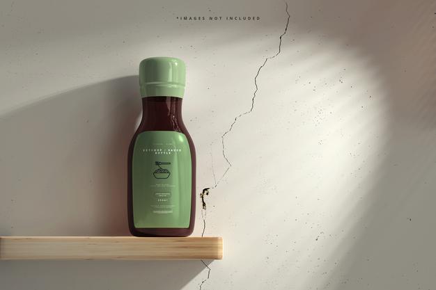 Ketchup Or Sauce Bottle Mockup Psd
