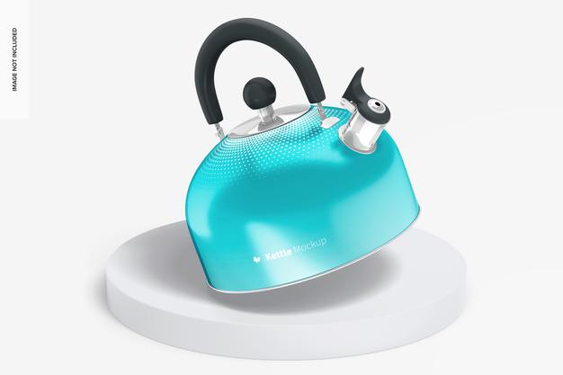 Kettle Mockup, Leaned Psd