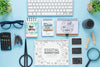 Keyboard Glasses And Notebook Mock-Up Psd