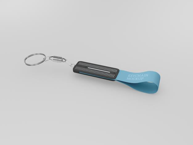Keychain With Metallic Ring Mockup Psd