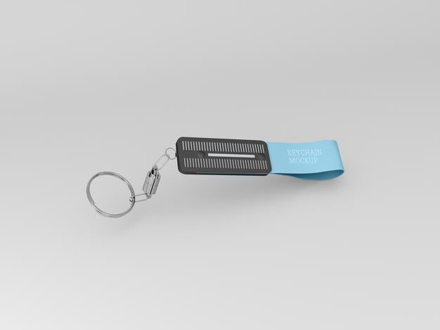 Keychain With Metallic Ring Mockup Psd