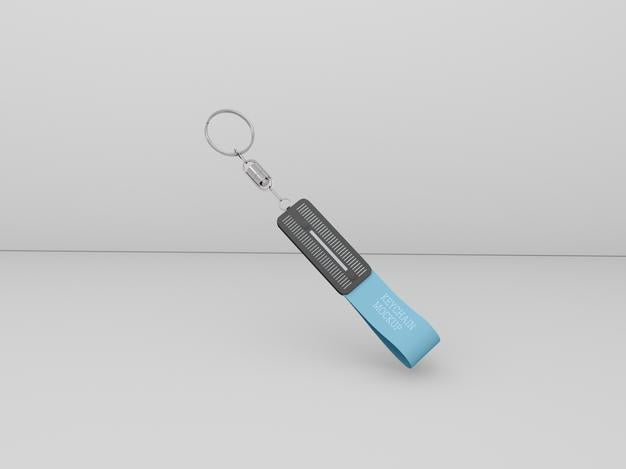 Keychain With Metallic Ring Mockup Psd