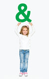 Kid Holding An Ampersand Sign