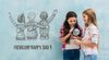 Kids Holding An Earth Globe With Wall Mock-Up Psd