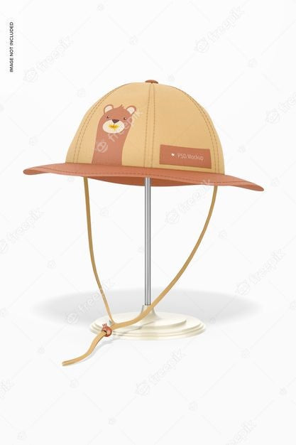 Kids Sun Hat Mockup, Front View Psd