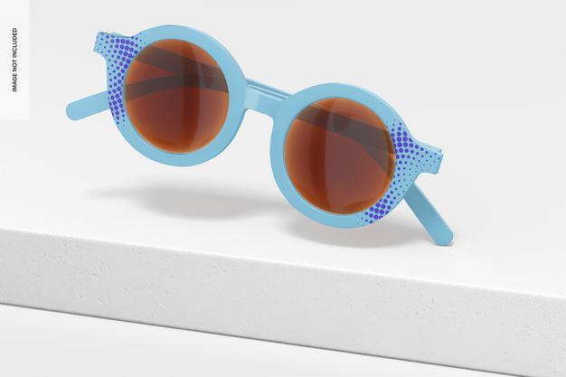Kids Sunglasses Mockup, Falling Psd