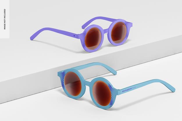 Kids Sunglasses Mockup, Perspective Psd