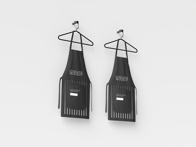 Kitchen Aprons Hanging Mockup Psd
