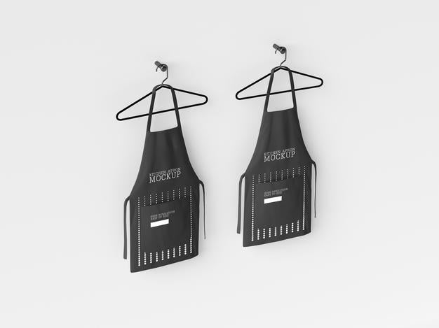 Kitchen Aprons Hanging Mockup Psd