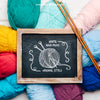 Knitting Concept With Close Up View Of Slate Psd