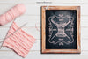 Knitting Concept With Slate And Pink Wool Psd