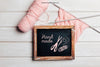 Knitting Mockup With Pink Wool Psd
