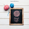 Knitting Mockup With Slate And Needle In Ball Psd