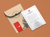 Kraft Envelope With Invitation Mockup