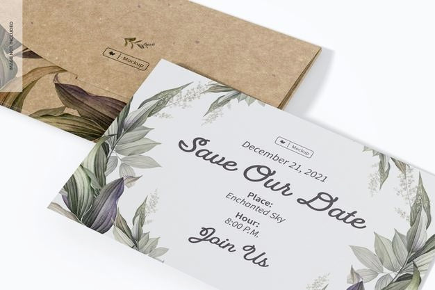 Kraft Invitation Envelope Mockup Psd
