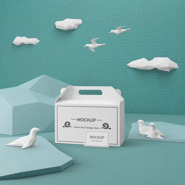 Kraft Paper Bag For Ocean Day With Mock-Up Psd