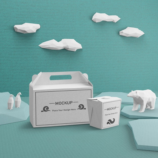 Kraft Paper Bags For Ocean Day Cocept Psd