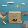 Kraft Paper Box And Sea Life With Mock-Up Psd