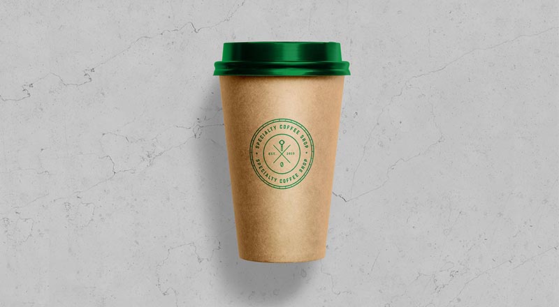 Kraft Paper Coffee Cup Mockup Psd