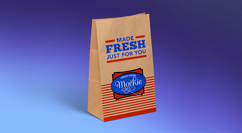 Kraft Paper Take Away Food Packaging Mockup Psd