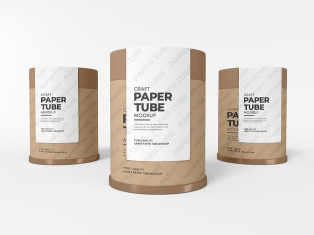 Kraft Paper Tube With Label Mockup Psd
