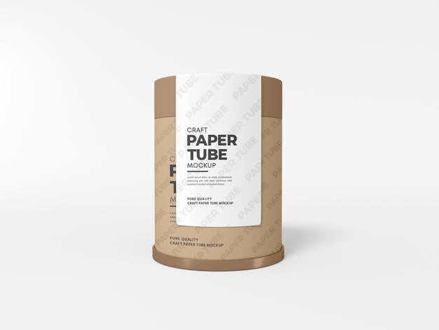 Kraft Paper Tube With Label Mockup Psd