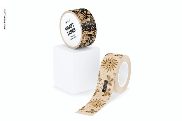 Kraft Tapes Mockup, Opened And Closed Psd
