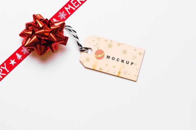 Label Mockup With Christmas Concept Psd