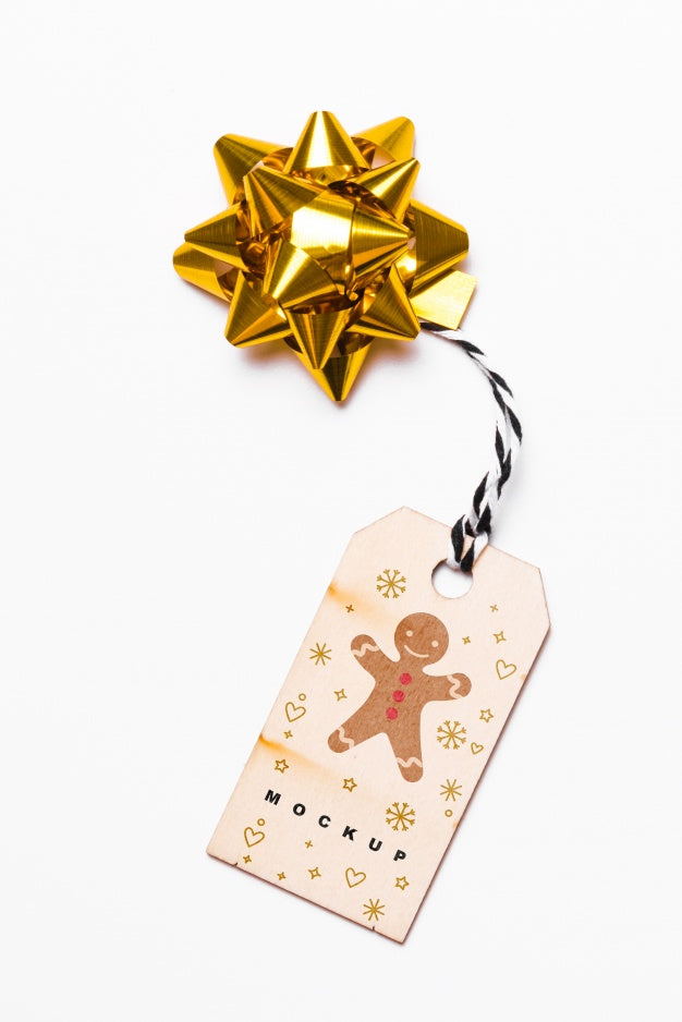 Label Mockup With Christmas Concept Psd