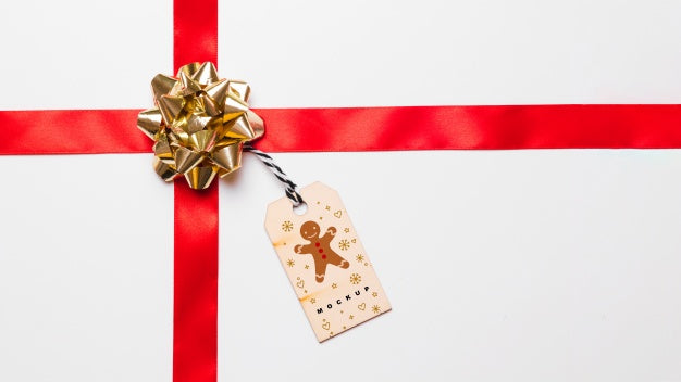 Label Mockup With Christmas Concept Psd