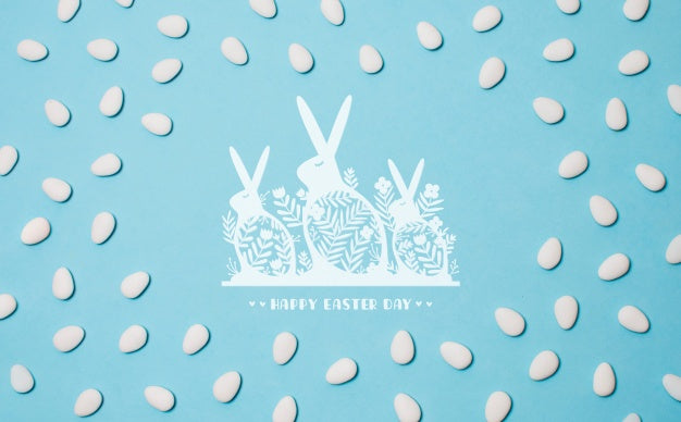 Label Mockup With Easter Concept Psd