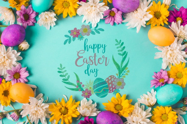 Label Mockup With Easter Concept Psd