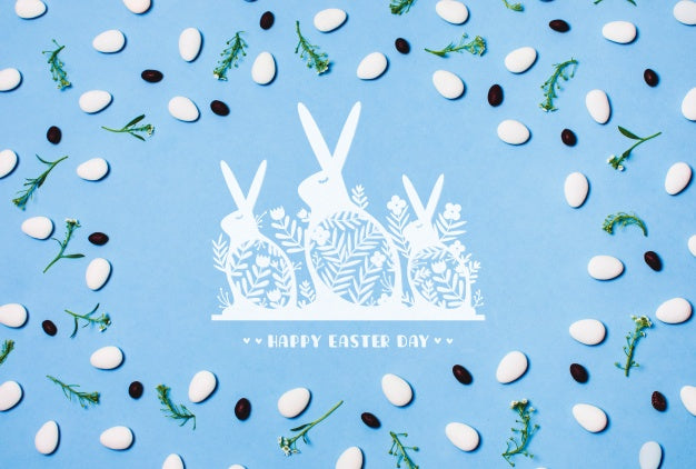 Label Mockup With Easter Concept Psd