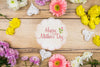Label Mockup With Mothers Day Concept Psd