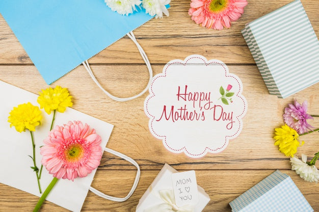 Label Mockup With Mothers Day Concept Psd