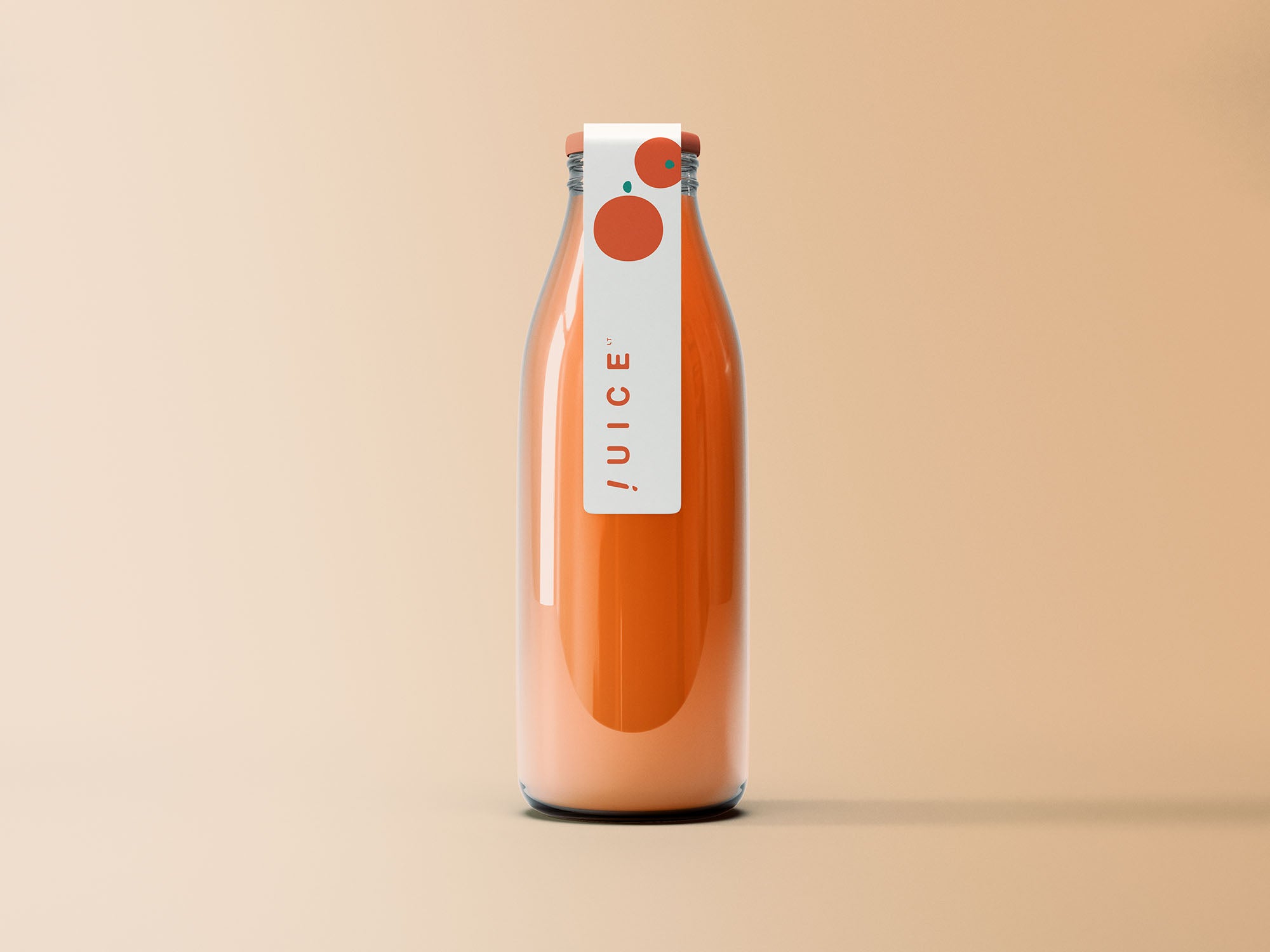 Labeled Juice Bottle Mockup