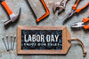 Labor Day Mockup With Wooden Board And Tools Psd