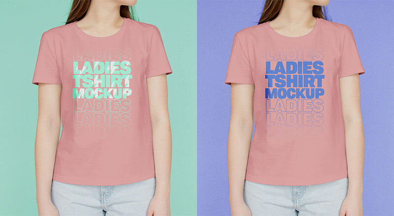 Ladies T-Shirt Mockup Psd