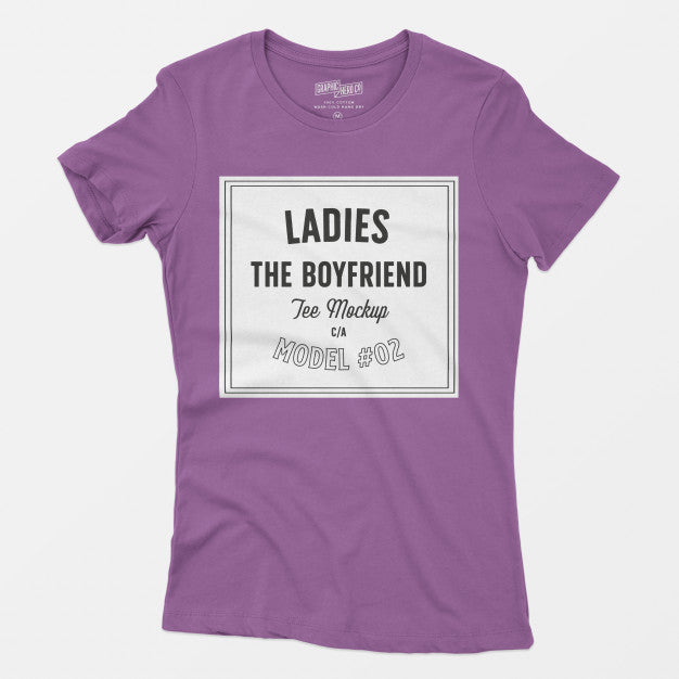 Ladies The Boyfriend Tee Mockup 02 Psd